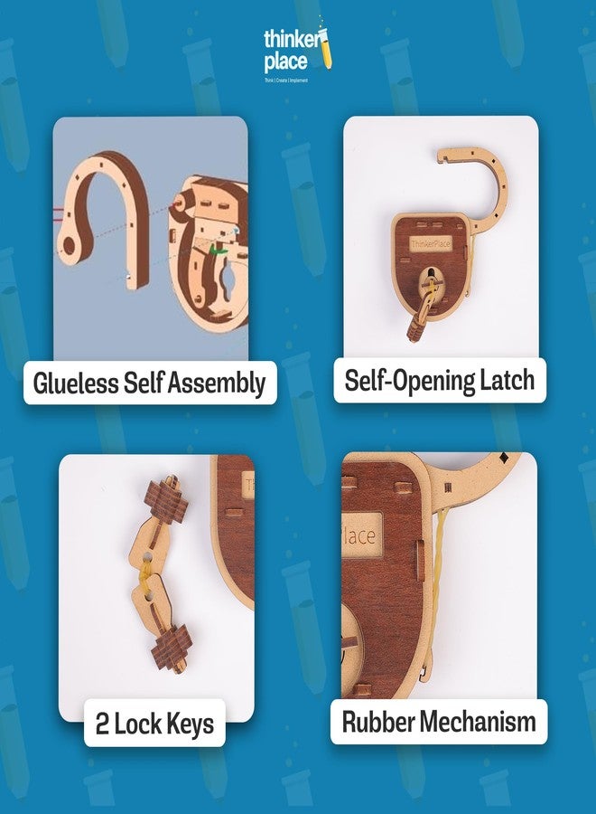 ThinkerPlace DIY Lock & Key for Kids | Build, Color & Play with a Working Lock & Key | STEM Educational Toy for Kids Age 6+ Years | Science & Learning Toy - Image 2